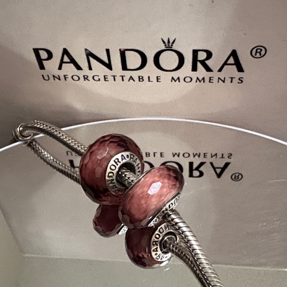 Pandora 2 Fascinating Murano glass beads - Retired - Picture 2 of 3